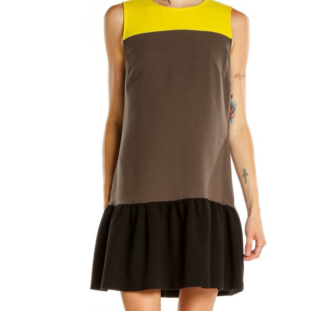 Ann Taylor Loft colorblock drop waist midi dress